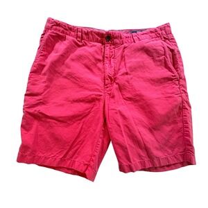 Vineyard Vines Mens Pink Breaker Shorts Cotton Linen Blend Size 36 Solid Preppy